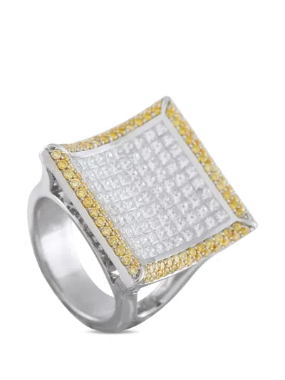 Pre-owned Lb Exclusive Diamond Ring In Silver