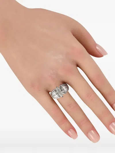 Pre-owned Lb Exclusive Diamond Ring In Silver