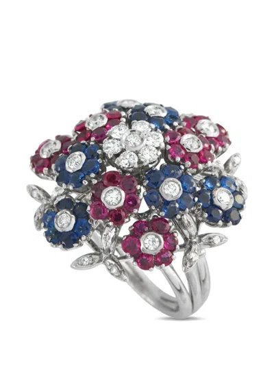 Pre-owned Lb Exclusive Diamond Ring In Silver