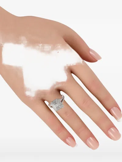 Pre-owned Lb Exclusive Diamond Ring In Silver