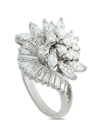 Pre-owned Lb Exclusive Diamond Ring In Silver