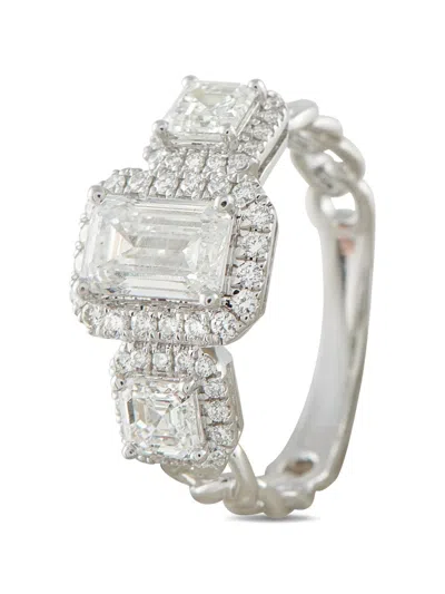 Pre-owned Lb Exclusive Diamond Ring In Silver