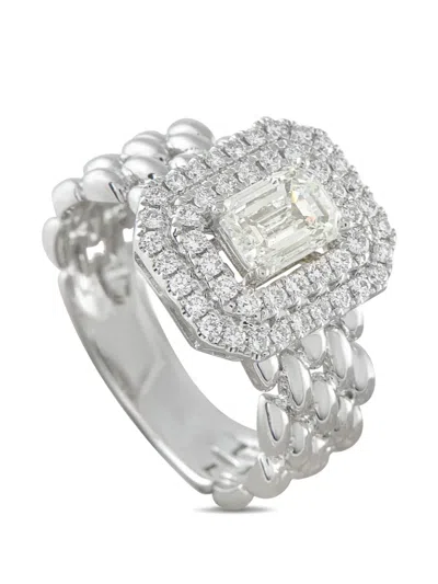 Pre-owned Lb Exclusive Diamond Ring In Silver