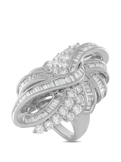 Pre-owned Lb Exclusive Diamond Ring In Silver