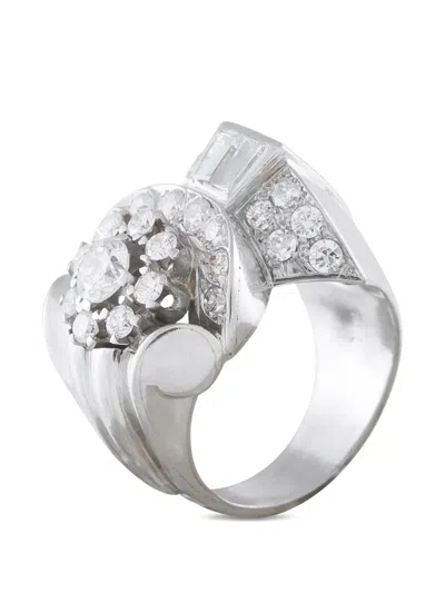 Pre-owned Lb Exclusive Diamond Ring In Silver