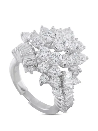 Pre-owned Lb Exclusive Diamond Ring In Silver
