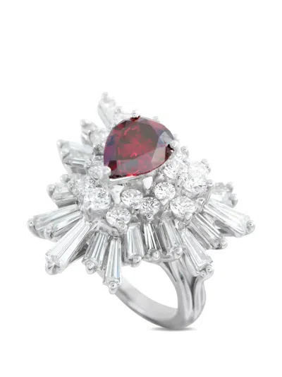 Pre-owned Lb Exclusive Diamond Ring In Silver