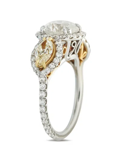 Pre-owned Lb Exclusive Diamond Ring In Silver