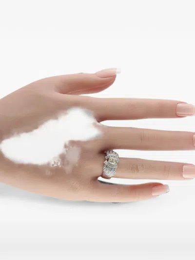 Pre-owned Lb Exclusive Diamond Ring In Silver