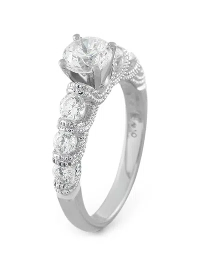 Pre-owned Lb Exclusive Diamond Ring In Silver