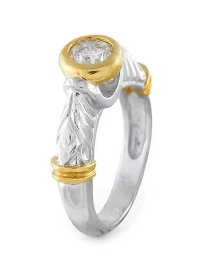 Pre-owned Lb Exclusive Diamond Ring In Silver