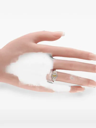 Pre-owned Lb Exclusive Diamond Ring In Silver