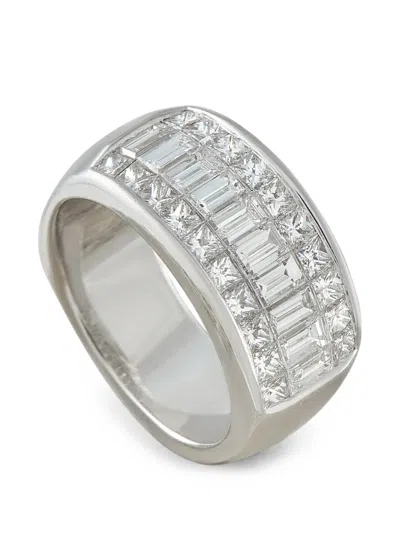 Pre-owned Lb Exclusive Diamond Ring In Silver