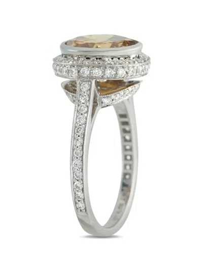 Pre-owned Lb Exclusive Diamond Round Ring In Silver