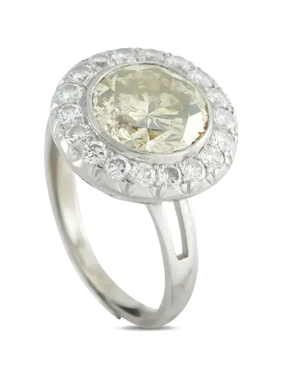 Pre-owned Lb Exclusive Diamond Round Ring In Silver