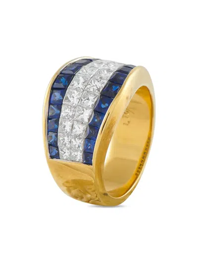 Pre-owned Lb Exclusive Diamond Sapphire Ring In Gold