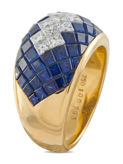 Pre-owned Lb Exclusive Diamond Sapphire Ring In Gold