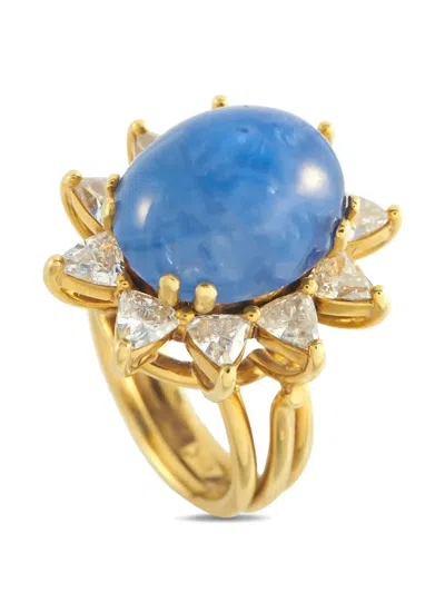 Pre-owned Lb Exclusive Diamond Sapphire Ring In Gold