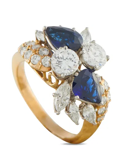 Pre-owned Lb Exclusive Diamond Sapphire Ring In Gold