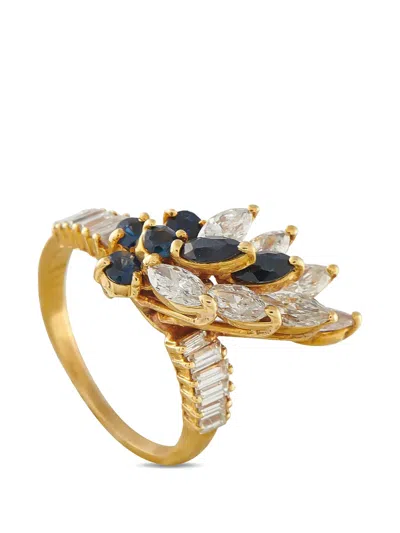 Pre-owned Lb Exclusive Diamond Sapphire Ring In Gold