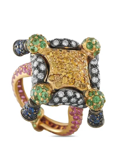 Pre-owned Lb Exclusive Diamond Sapphire Ring In Gold