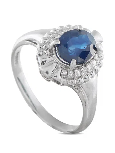 Pre-owned Lb Exclusive Diamond Sapphire Ring In Silver