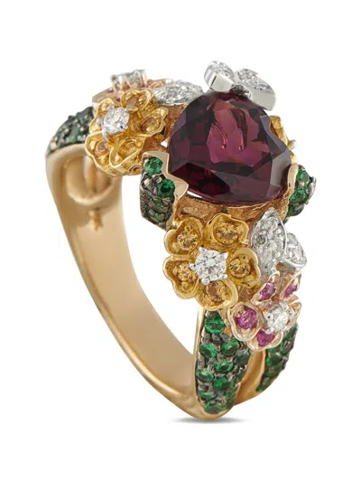 Pre-owned Lb Exclusive Diamond Sapphire Rubellite Ring In Gold