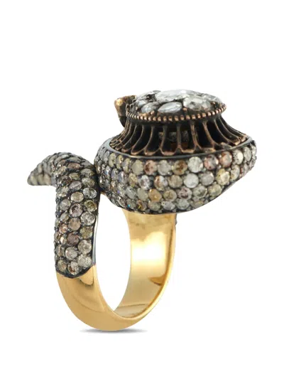 Pre-owned Lb Exclusive Diamond Serpentine Ring In Gold