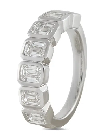 Pre-owned Lb Exclusive Diamond Seven-stone Ring In Silver