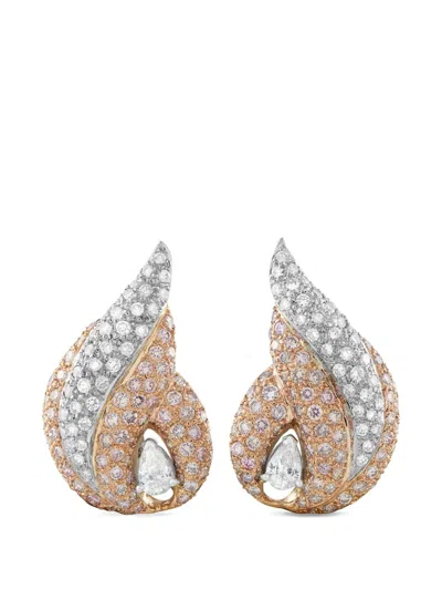 Pre-owned Lb Exclusive Diamond Shell Earrings In Pink