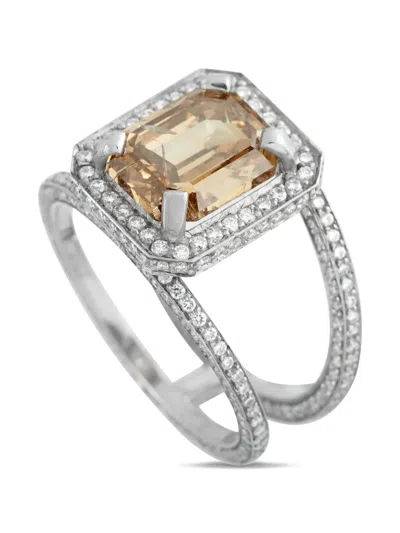 Pre-owned Lb Exclusive Diamond Split Ring In Silver