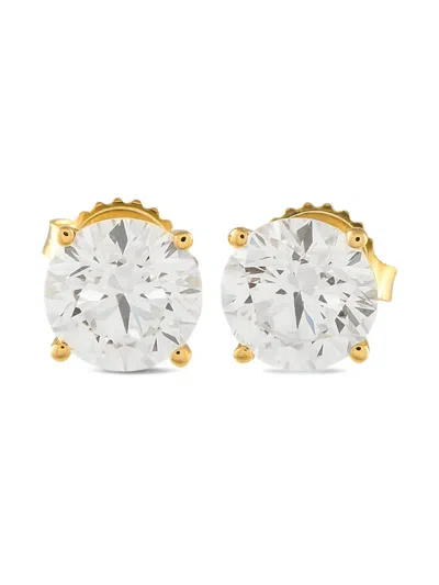 Pre-owned Lb Exclusive Diamond Stud Earrings In Gold