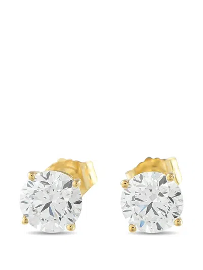 Pre-owned Lb Exclusive Diamond Stud Earrings In Gold
