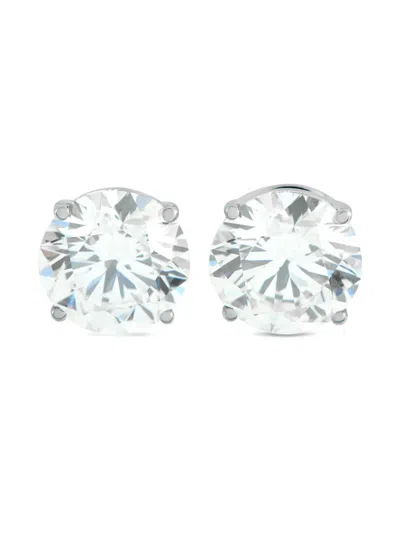 Pre-owned Lb Exclusive Diamond Stud Earrings In Silver