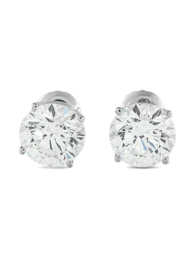 Pre-owned Lb Exclusive Diamond Stud Earrings In Silver