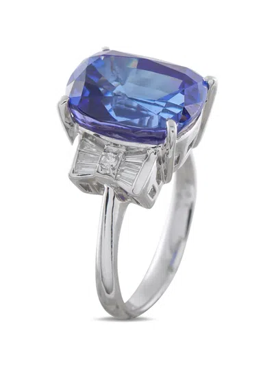 Pre-owned Lb Exclusive Diamond Tanzanite Ring In Silver