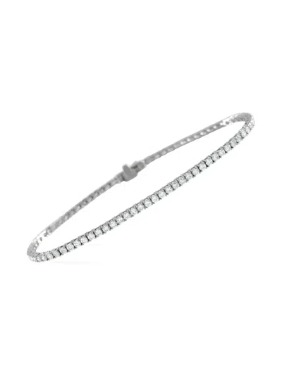 Pre-owned Lb Exclusive Diamond Tennis Bracelet In Silver