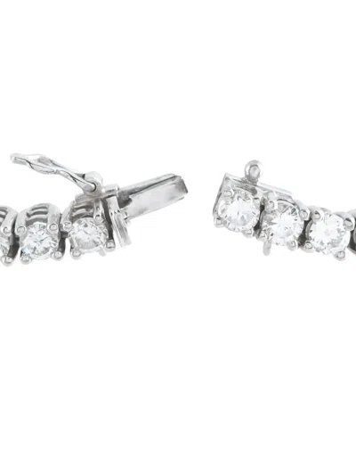 Pre-owned Lb Exclusive Diamond Tennis Bracelet In Silver