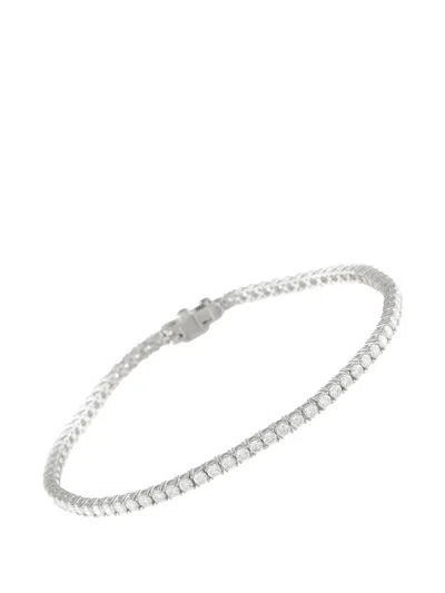 Pre-owned Lb Exclusive Diamond Tennis Bracelet In Silver