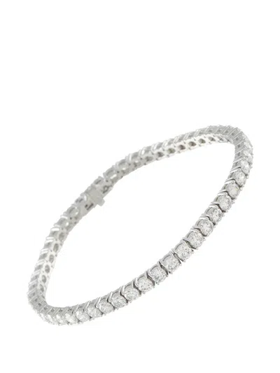 Pre-owned Lb Exclusive Diamond Tennis Bracelet In Silver