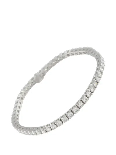 Pre-owned Lb Exclusive Diamond Tennis Bracelet In Silver