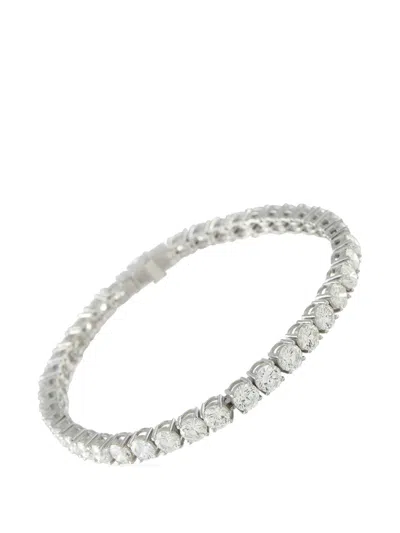 Pre-owned Lb Exclusive Diamond Tennis Bracelet In Silver