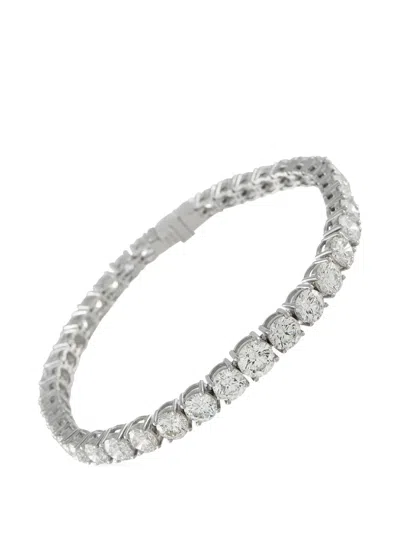 Pre-owned Lb Exclusive Diamond Tennis Bracelet In Silver
