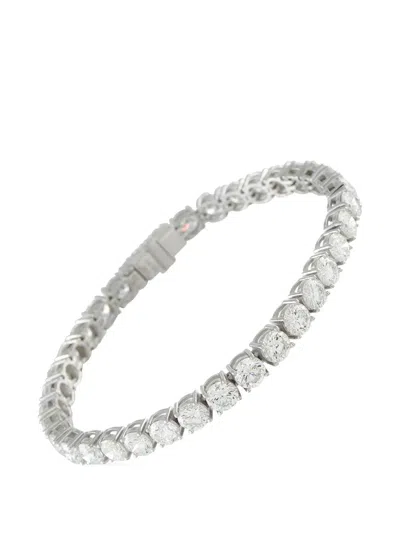 Pre-owned Lb Exclusive Diamond Tennis Bracelet In Silver