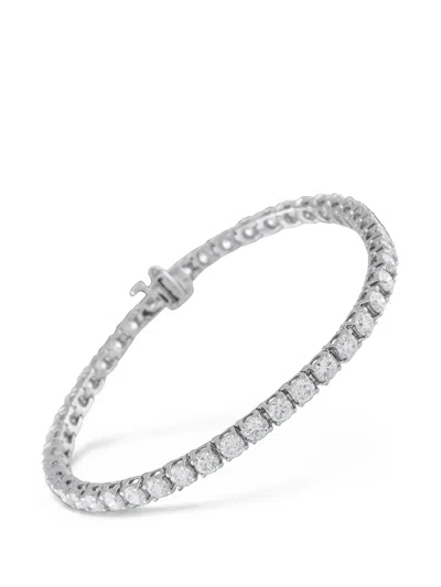 Pre-owned Lb Exclusive Diamond Tennis Bracelet In Silver