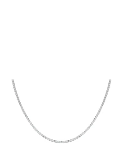 Pre-owned Lb Exclusive Diamond Tennis Necklace In Silver