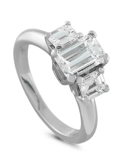 Pre-owned Lb Exclusive Diamond Three-stone Ring In 银色