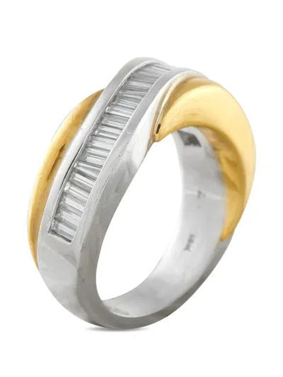 Pre-owned Lb Exclusive Diamond Two-tone Ring In Silver