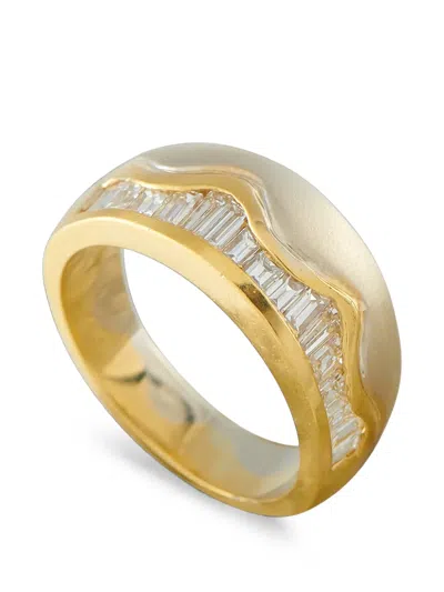 Pre-owned Lb Exclusive Diamond Wave Ring In Gold