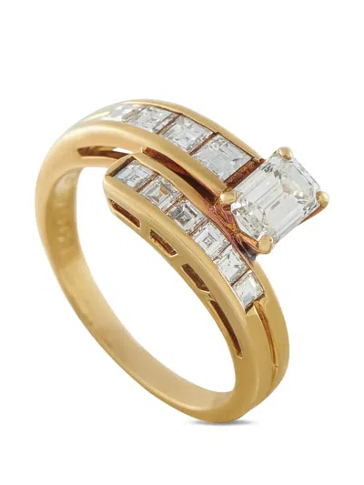 Pre-owned Lb Exclusive Diamond Wrapped Ring In Gold